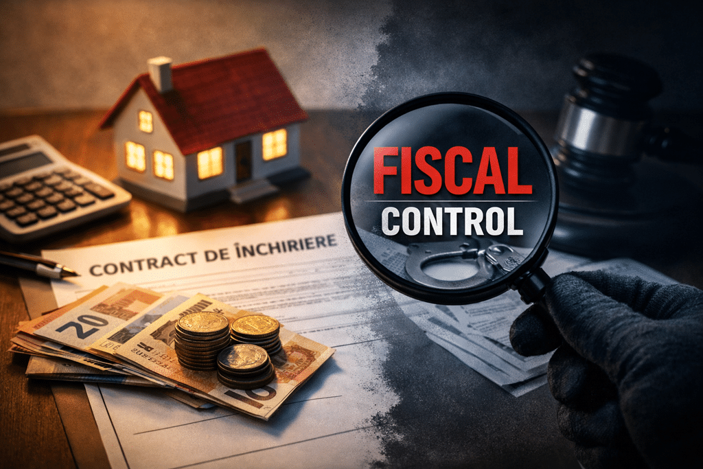 Control fiscal asupra unui contract de închiriere nedeclarat la ANAF, bani și documente analizate cu lupă